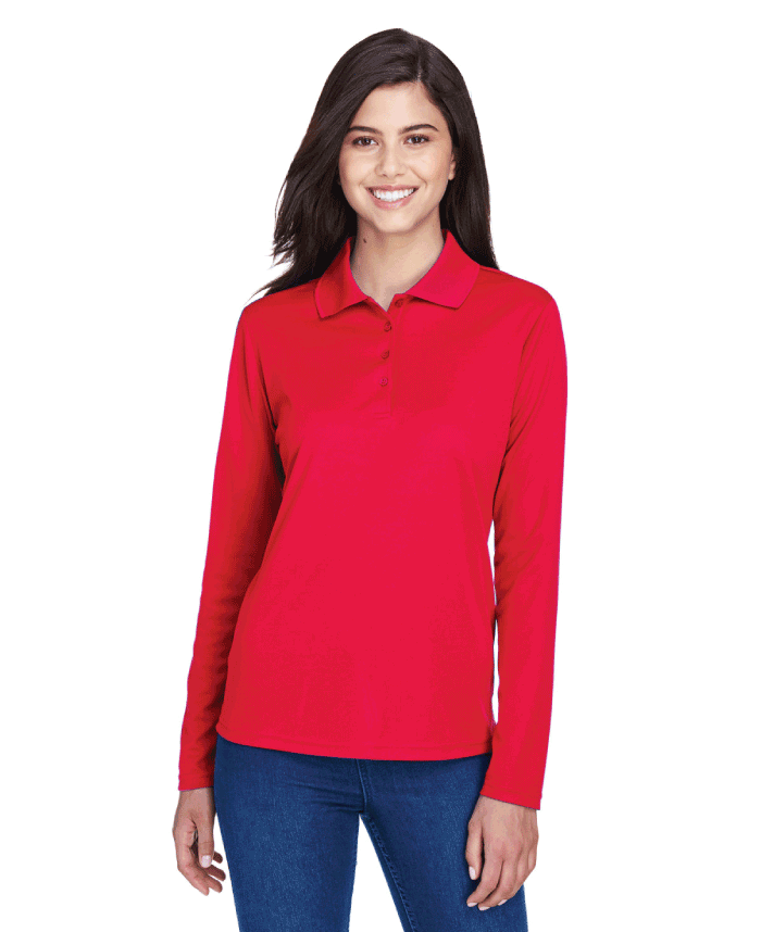 Core 365 Ladies Performance Pique Long Sleeve Polo